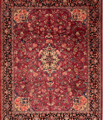 A classic Persian carpet in red color with beautiful details