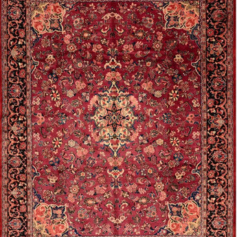 A classic Persian carpet in red color with beautiful details